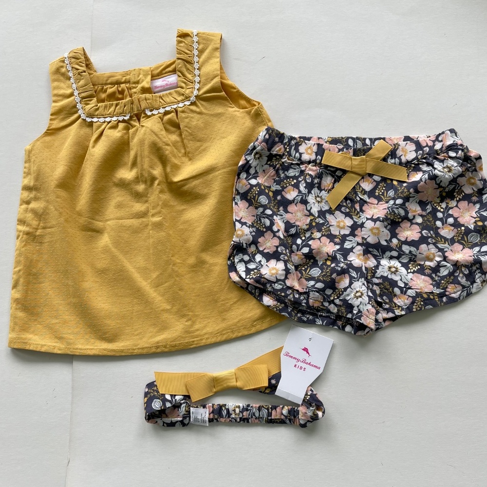 NEW Tommy Bahama Kids 3 pc Shorts set Girls 3T